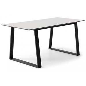 Esstisch HAMMEL FURNITURE Meza by Hammel Tische Gr. B/H: 165 cm x 73,5 cm, Einlegeplatten, weiß (weiß, schwarz) Esstische rechteckig rechteckige Tischplatte MDF, Trapez Metallgestell, 2 Einlegeplatten