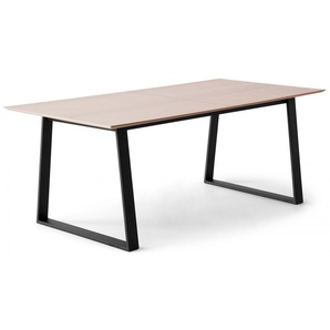 Esstisch HAMMEL FURNITURE Meza by Hammel Tische Gr. B/H: 210 cm x 73,5 cm, Einlegeplatten, beige (natur, schwarz) Esstische rechteckig rechteckige Tischplatte MDF, Trapez Metallgestell, 2 Einlegeplatten