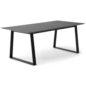 Esstisch HAMMEL FURNITURE Meza by Hammel Tische Gr. B/H: 210 cm x 73,5 cm, Einlegeplatten, schwarz (schwarz, schwarz) Esstische rechteckig rechteckige Tischplatte MDF, Trapez Metallgestell, 2 Einlegeplatten