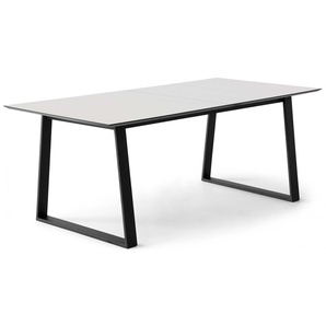 Esstisch HAMMEL FURNITURE Meza by Hammel Tische Gr. B/H: 210 cm x 73,5 cm, Einlegeplatten, weiß (weiß, schwarz) Esstische rechteckig rechteckige Tischplatte MDF, Trapez Metallgestell, 2 Einlegeplatten