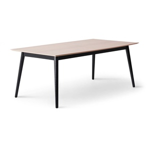 Esstisch HAMMEL FURNITURE Meza by Hammel Tische Gr. B/H: 210 cm x 74 cm, Einlegeplatten, beige (natur, schwarz, natur) Esstische rechteckig rechteckige Tischplatte MDF, Massivholzgestell, mit 2 Einlegeplatten