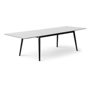 Esstisch HAMMEL FURNITURE Meza by Hammel Tische Gr. B/H: 210 cm x 74 cm, Einlegeplatten, weiß (weiß, schwarz, weiß) Esstische rechteckig rechteckige Tischplatte MDF, Massivholzgestell, mit 2 Einlegeplatten