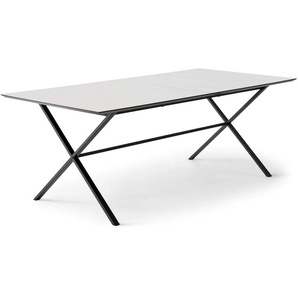 Esstisch HAMMEL FURNITURE Meza by Hammel Tische Gr. B/H/T: 165 cm x 73,5 cm x 90 cm, Einlegeplatten, weiß (weiß, schwarz) Esstische rechteckig rechteckige Tischplatte MDF, gekreuztes Metallgestell