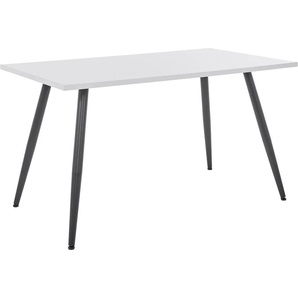 Esstisch HELA ANIKA Tische Gr. B/H/T: 140 cm x 76 cm x 80 cm, schwarz-weiß (weiß, schwarz, weiß) Esstisch Holz-Esstische Rechteckiger Hochglanz Weiß lackiert; Tischplatte fest; Vierfußtisch