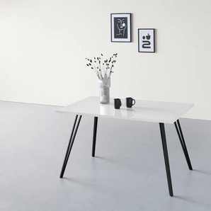 Esstisch HELA JENNIFER Tische Gr. B/H/T: 140 cm x 76 cm x 80 cm, schwarz-weiß (weiß, schwarz, weiß) Esstische rechteckig