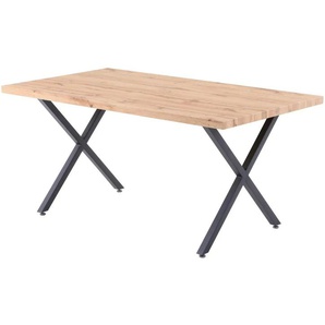 Esstisch - holzfarben - Materialmix - 160 cm - 75 cm | Möbel Kraft