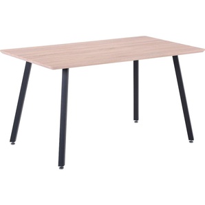 Esstisch HOME AFFAIRE Aage Tische Gr. B/H/T: 140 cm x 75 cm x 80 cm, beige (sonora, eiche, dekor, schwarz) Esstische rechteckig Sonora-Eiche-Dekor,Breite 140 cm