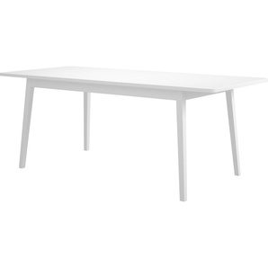Esstisch HOME AFFAIRE Aldo Tische Gr. B/H/T: 160 cm x 76 cm x 90 cm, 2,5 cm starke Tischplatte, weiß (weiß, weiß, weiß) Holz-Esstische Ausziehbarer Esstisch in verschiedenen Ausführungen