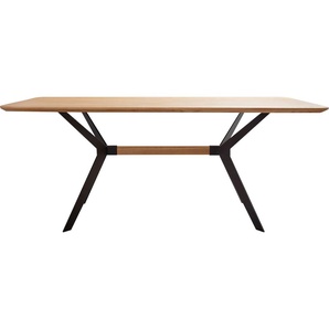 Esstisch HOME AFFAIRE Amber Tische Gr. B/H/T: 160 cm x 76 cm x 90 cm, braun (eiche natur, schwarz pulverbeschichtet, eiche natur geoelt, natur) Esstisch Holz-Esstische Rechteckige Esstische aus massivem Eichenholz, in 2 Tischbreiten erhältlich