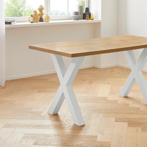 Esstisch HOME AFFAIRE Jazz Tische Gr. B/H/T: 80 cm x 75 cm x 80 cm, Wotaneiche/Wildeiche Nachbildung, beige (wotannachbildung, weiß, wotaneiche, wildeiche nachbildung) Esstische rechteckig