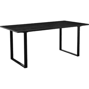 Esstisch HOME AFFAIRE Lannion Tische Gr. B/H/T: 180 cm x 76 cm x 90 cm, schwarz Esstische rechteckig Gestell aus Metall schwarz, Tischplatte mit Holzstruktur, Höhe 76 cm