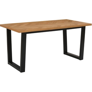 Esstisch HOME AFFAIRE Marne Tische Gr. B/H/T: 140 cm x 72,5 cm x 90 cm, beige (naturfarben, schwarz) Esstisch Rechteckige Esstische rechteckig