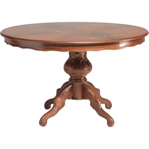 Esstisch HOME AFFAIRE MICHELANGELO 911 Tische Gr. B/H/T: 120 cm x 79 cm x 120 cm, braun (nuss) Esstische rund oval Breite 120 cm