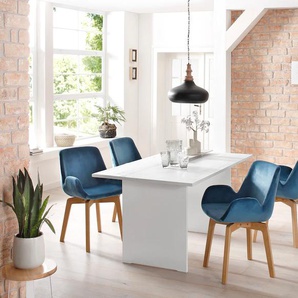 Esstisch HOME AFFAIRE Morgan Tische Gr. B/H/T: 150 cm x 76 cm x 90 cm, weiß Esstische rechteckig aus massivem Kiefernholz, in zwei unterschiedlichen Tischbreiten