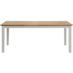Esstisch HOME AFFAIRE Samba Tische Gr. B/H/T: 140 cm x 75 cm x 90 cm, Aus FSC-zertifiziertem Massivholz, weiß (weiß, eiche) Ausziehbare Esstische Tisch