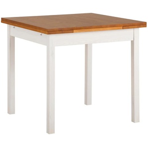 Esstisch HOME AFFAIRE Tische Gr. B/H/T: 80 cm x 74,5 cm x 80 cm, Einlegeplatten, gelb (weiß, honigfarben) Esstische rechteckig