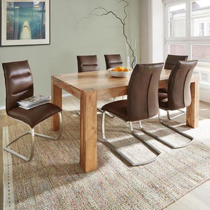 Esstisch Indra Akazie Natur 200x100 Beine durchgestossen, Esstische