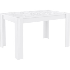 Esstisch INOSIGN Prisma Tische Gr. B: 137 cm, weiß (weiß hochglanz lack, mit siebdruck lack) Esstisch Rechteckiger Esstische rechteckig