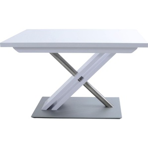 Esstisch K+W KOMFORT & WOHNEN Santos II Tische Gr. B/H/T: 120 cm x 75 cm x 80 cm, weiß (lack 550, lack 550) Esstisch Rechteckige Esstische Ausziehbare rechteckig, Untergestell mit MDF und Edelstahlrohr