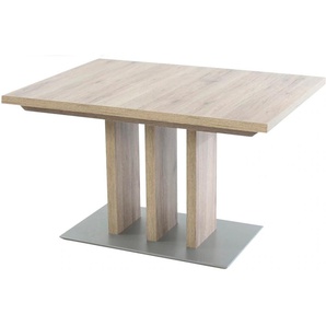 Esstisch K+W KOMFORT & WOHNEN Tische Gr. B/H/T: 120 cm x 75 cm x 80 cm, beige (san remo eiche grau, san grau) Ausziehbare Esstische mit Schiebe- Ansteckplatte, Bodenplatte MDF, in 2 Breiten