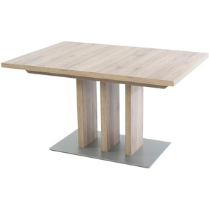 Esstisch K+W KOMFORT & WOHNEN Tische Gr. B/H/T: 130 cm x 75 cm x 90 cm, braun (san remo eiche grau, san grau) Ausziehbare Esstische mit Schiebe- Ansteckplatte, Bodenplatte MDF, in 2 Breiten