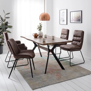 Esstisch Kevil 160cm Braun/Wildeiche Dekor