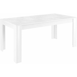 Esstisch INOSIGN Miro Tische Gr. B/H/T: 180 cm x 79 cm x 90 cm, mit Auszug, weiß (weiß hochglanz lack mit siebdruck) Esstisch Rechteckiger Esstische rechteckig