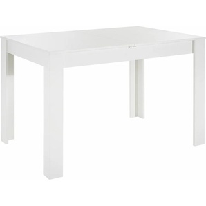 Esstisch MÄUSBACHER Tische Gr. B/H/T: 120 cm x 75 cm x 80 cm, Synchronauszug, weiß (weiß matt) Esstische quadratisch