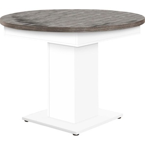 Esstisch MÄUSBACHER Tische Gr. B/H/T: 120 cm x 76 cm x 120 cm, Mittelauszug mit Einlegeplatte, weiß (weiß, vintage) Esstische rund oval Tisch mit Auzugsfunktion in 2 Größen