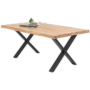 Esstisch Maimon 180cm Baumkante Beige X-Form