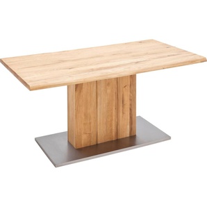 Esstisch MCA FURNITURE Greta Tische Gr. B/H/T: 160 cm x 77 cm x 90 cm, Baumkante, braun (balkeneiche, balkeneiche, balkeneiche) Esstische rechteckig Esstisch mit Baumkante, gerader Kante oder geteilter Tischplatte