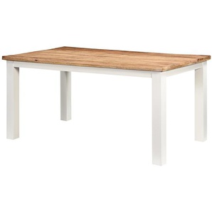 Esstisch 160 x 80cm Braun/Weiß/Braun/Weiß