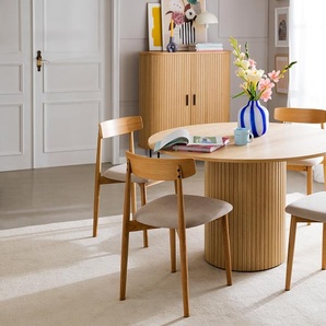 Esstisch Ø 120cm Braun/Beige/Eiche