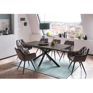 Esstisch Okatti 140 x 76 x 90cm Schwarz/Grau
