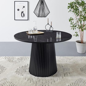 Esstisch, schwarz (schwarz, schwarz), B:120cm H:76cm T:120cm, MDF, Solid Ash, metal, ceramic, GUIDO MARIA KRETSCHMER HOME & LIVING, Tische, Topseller