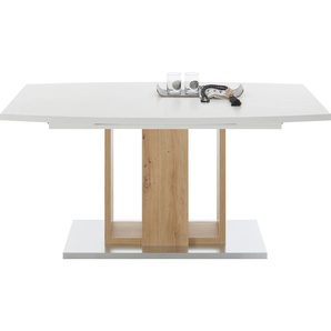 Esstisch SET ONE BY MUSTERRING atlanta-system Tische Gr. B/H/T: 160 cm x 76 cm x 90 cm, weiß (weiß matt, artisan eiche, nachbildung, matt) Ausziehbare Esstische mit Synchron-Auszug