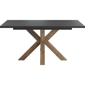 Esstisch SET ONE BY MUSTERRING Atlanta System Tische Gr. B/H/T: 160 cm x 77 cm x 90 cm, Mit Glasplatte, grau (app.fichte du, schwarzst., glanzanthrazitma, appenzeller fichte, glas anthrazit matt) Ausziehbare Esstische mit Synchronauszug, 160-210 x 90 cm,