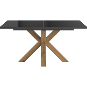 Esstisch SET ONE BY MUSTERRING Atlanta System Tische Gr. B/H/T: 160 cm x 77 cm x 90 cm, Mit Glasplatte, schwarz (asteiche, graphit, glanzanthrazit gla, asteiche, glas anthrazit glanz) Ausziehbare Esstische mit Synchronauszug, 160-210 x 90 cm, Gestell in