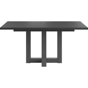 Esstisch SET ONE BY MUSTERRING Atlanta System Tische Gr. B/H/T: 160 cm x 77 cm x 90 cm, Mit Glasplatte, schwarz (graphit, anthrazit, glanzanthrazit matt, graphit, glas anthrazit matt) Ausziehbare Esstische mit Synchronauszug, 160-210 x 90 cm, Gestell als