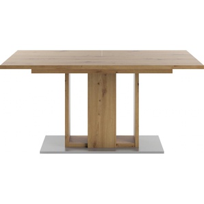 Esstisch SET ONE BY MUSTERRING Atlanta System Tische Gr. B/H/T: 160 cm x 77 cm x 90 cm, Ohne Glasplatte, braun (asteiche, asteiche, asteiche) Ausziehbare Esstische mit Synchronauszug, 160-210 x 90 cm, Gestell in Block-Form