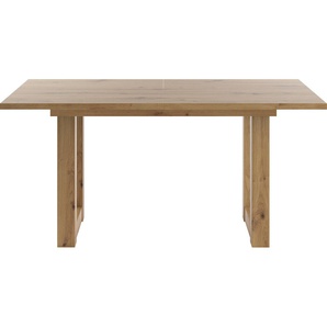 Esstisch SET ONE BY MUSTERRING Atlanta System Tische Gr. B/H/T: 160 cm x 77 cm x 90 cm, Ohne Glasplatte, braun (asteiche, asteiche, asteiche) Ausziehbare Esstische mit Synchronauszug, 160-210 x 90 cm, Gestell in U-Form
