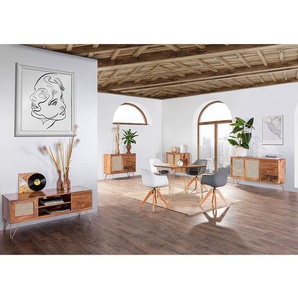 Esstisch Silian 100 x 100cm Braun/Braun Mango