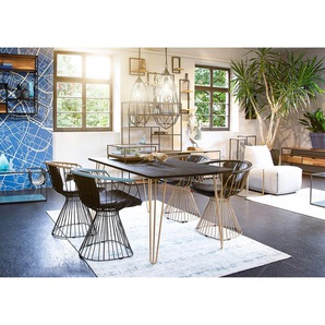 Esstisch Silian 160 x 90cm Schwarz/Schwarz Akazie