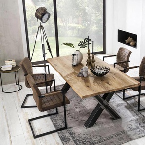 Esstisch SIT Tables Tische Gr. B: 200 cm, beige (natur) Esstisch Holz-Esstische Rechteckiger Tisch mit Platte aus Wildeiche natur