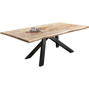 Esstisch SIT Tische Gr. B/H/T: 160 cm x 75 cm x 90 cm, 160x90 cm, beige (natur, antikschwarz, natur) Esstische rechteckig mit Baumkante wie gewachsen