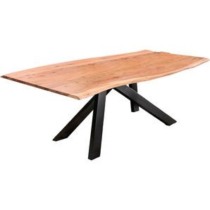 Esstisch SIT Tische Gr. B/H/T: 160 cm x 77 cm x 85 cm, 160x85 cm, beige (natur, antikschwarz, natur) Esstische rechteckig mit Baumkante wie gewachsen
