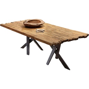 Esstisch SIT Tische Gr. B/H/T: 160 cm x 77 cm x 90 cm, 160 x 90 cm, beige (natur, antikschwarz, natur) Esstische rechteckig mit Bruchkante