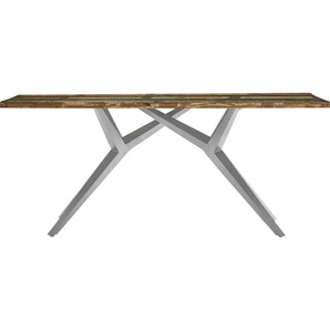 Esstisch SIT Tische Gr. B/H/T: 180 cm x 73 cm x 100 cm, 180 x 100 cm, bunt (bunt, antiksilber, bunt) Esstische rechteckig Platte Altholz lackiert