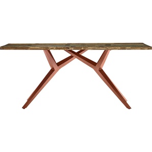 Esstisch SIT Tische Gr. B/H/T: 200 cm x 73 cm x 100 cm, 200 x 100 cm, bunt (bunt, antikbraun, bunt) Esstische rechteckig Platte Altholz lackiert