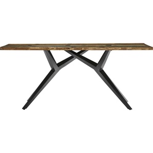 Esstisch SIT Tische Gr. B/H/T: 220 cm x 73 cm x 100 cm, 220 x 100 cm, bunt (bunt, antikschwarz, bunt) Esstische rechteckig Platte Altholz lackiert